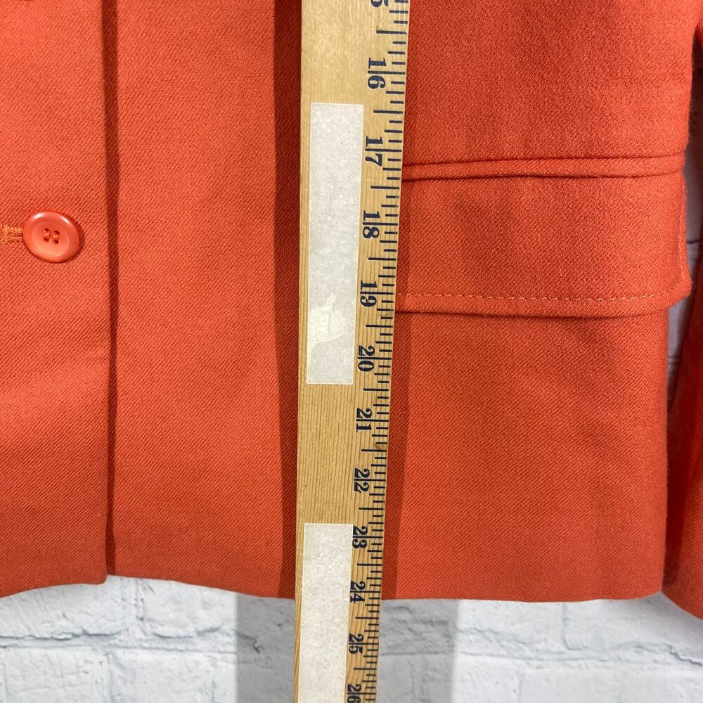 Pendleton Blazer Women Size 12 Orange Virgin Wool Office Business Jacket - Picture 12 of 13